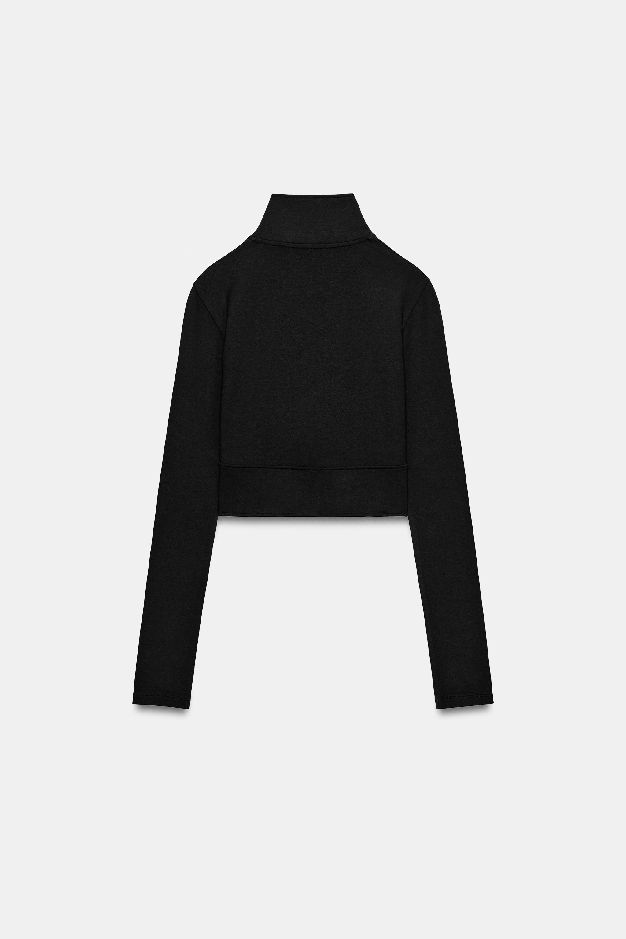 CROPPED ZIP SWEATSHIRT